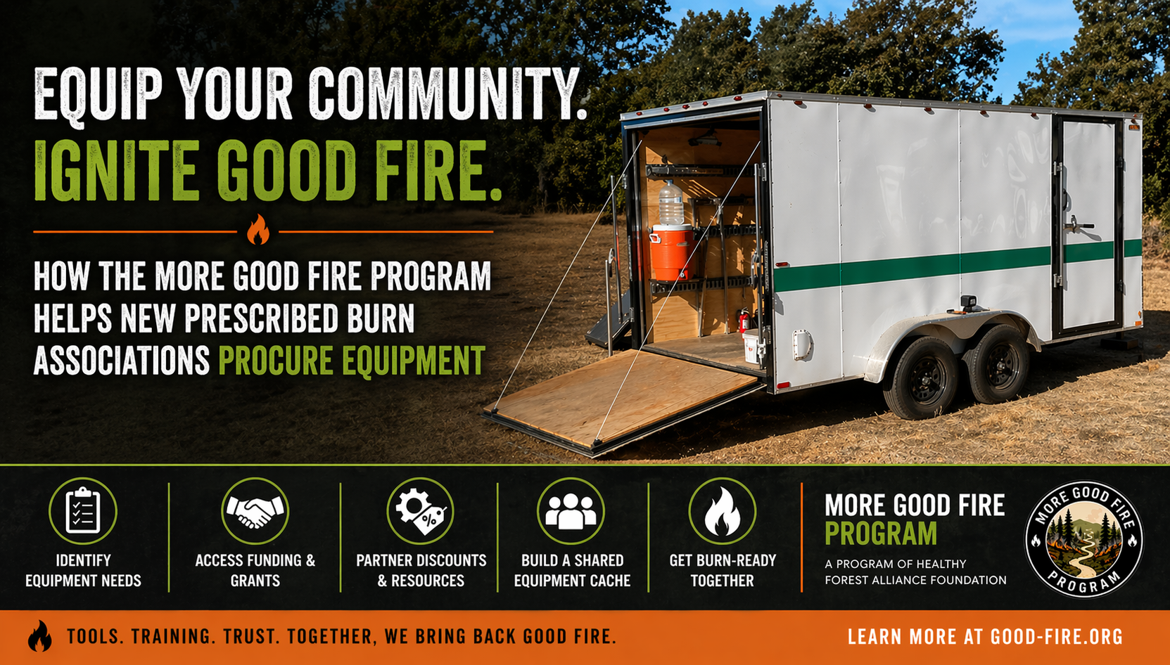 How the More Good Fire Program Helps New Prescribed Burn Associations Procure Equipment